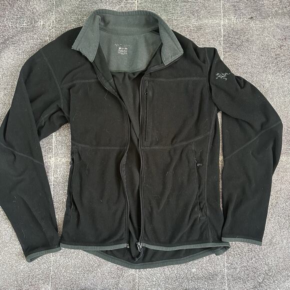 Men's Vintage Y2K Arc'teryx Delta Polartec Black Light Fleece Zip Up Jacket Sz M - Picture 1 of 5
